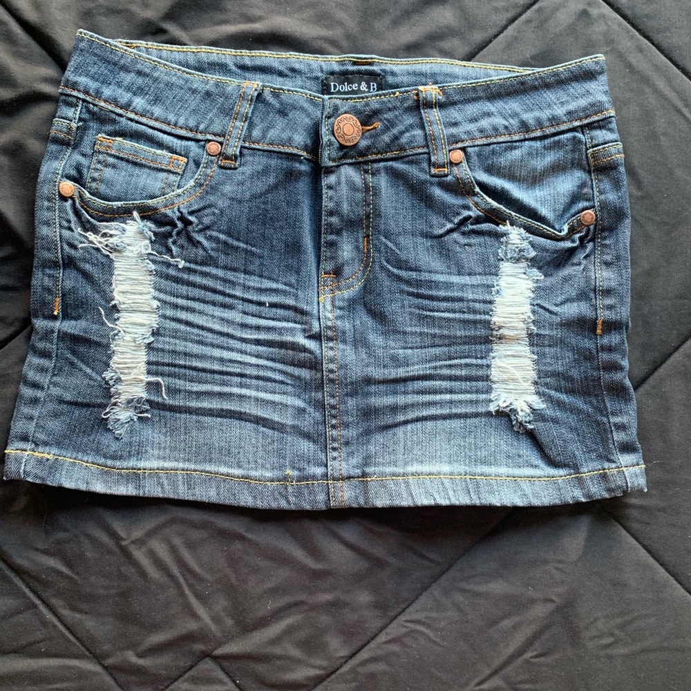 Denim mini skirt